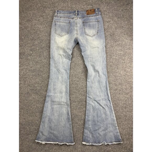 AC For AG Jeans Womens 4 28 Light Wash Flare Bell Bottom Distressed Raw Hem - Picture 7 of 9